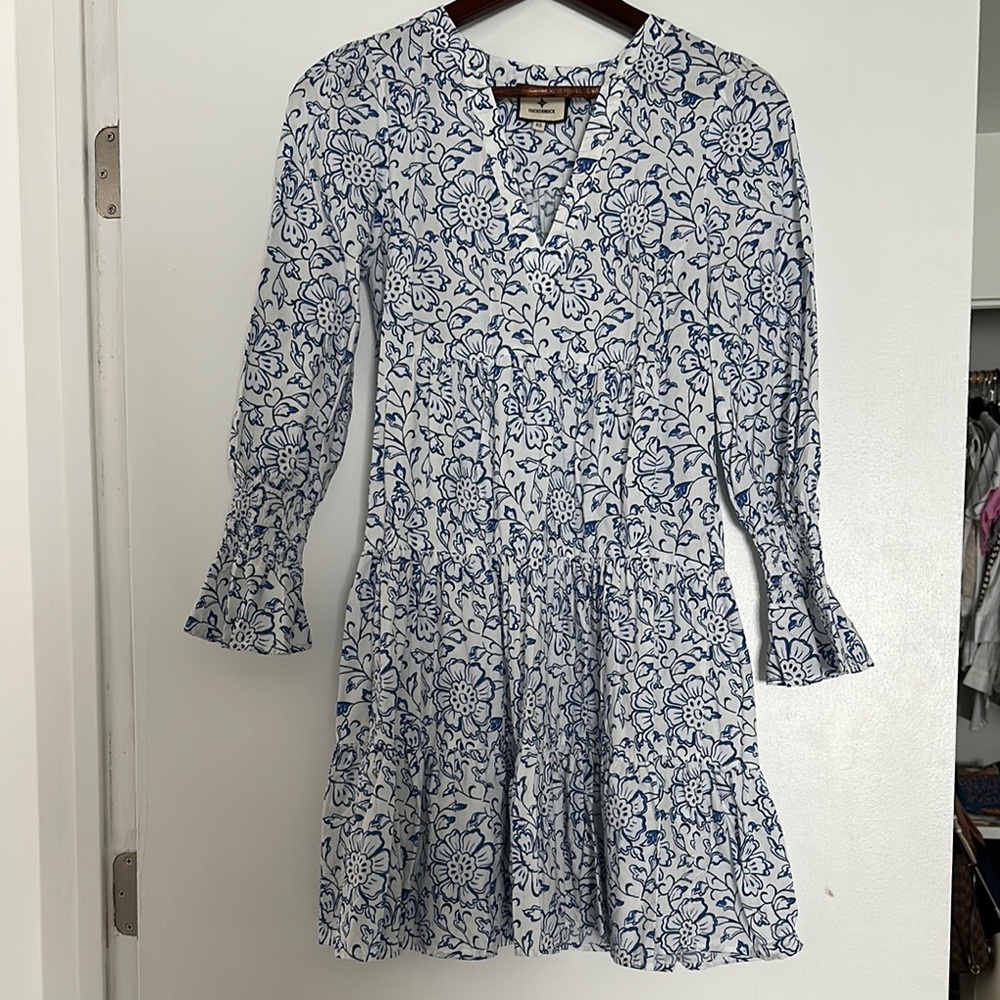Floral Blue and White Dress